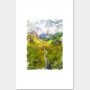 Foggy Aosta River Valley. For Foggy Forests & Mountain Lovers. Foggy mountain collection Posters and Art